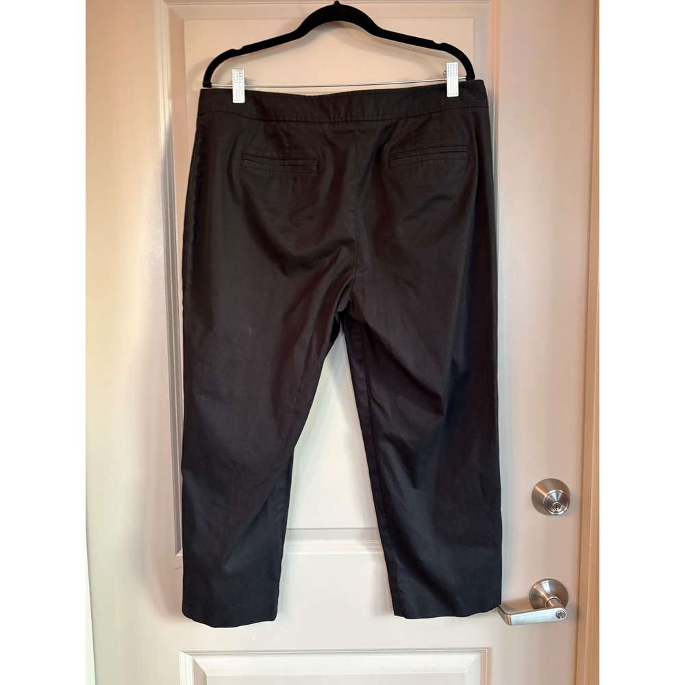 Talbots The Perfect Skimmer Pants Button Hem Black Size 14
